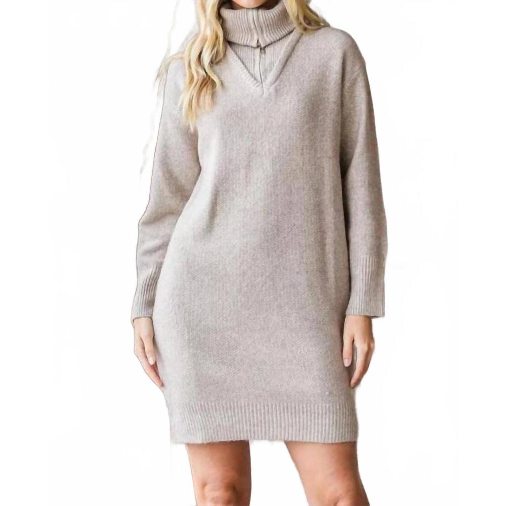 NEW HAILEY & CO forever and a day sweater dress in khaki